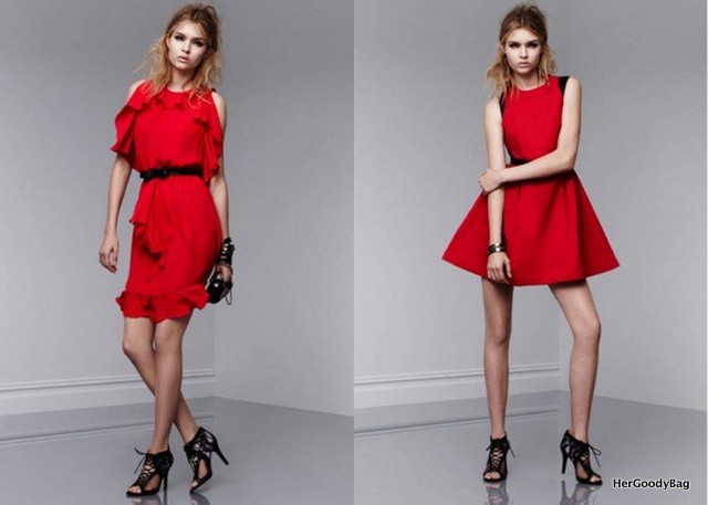 Radiant in red ruffles and poofy a-line dresses.